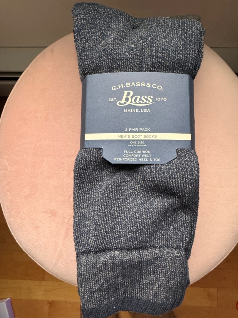 NWT G.H. Bass & Co. Men's 3-Pack Boot Socks